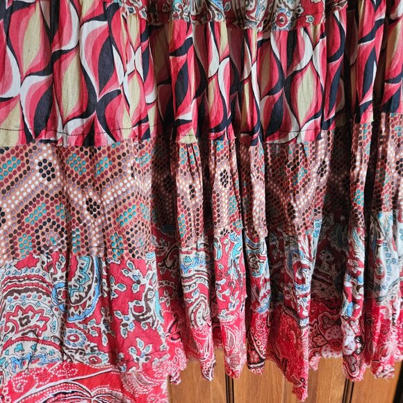 Solitaire Tiered Maxi Skirt Sz L - Picture 2 of 8